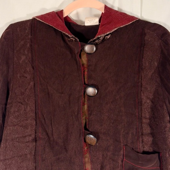 Vintage Neil & David Brown Mixed Fabric Jacket with Velvet Trim - Picture 4 of 9